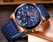 将图片加载到图库查看器，Men's Waterproof Modern Watch With Leather Belts, Stainless Steel Case Excellent Look Perfect Gift
