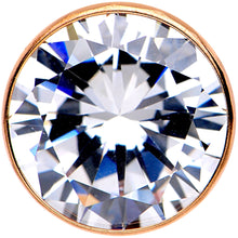 Load image into Gallery viewer, Clear CZ Gem Rose Gold PVD Glitzy Screw Fit Tunnel Plug Set
