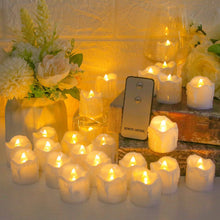 Load image into Gallery viewer, 6/24Pcs Flameless LED Candles Electric Fake Candle Battery Operated LED Tea Lights in Warm White for Wedding Table Festival Celebration Halloween Tea Light Creative Lamp Battery Powered Home Wedding Birthday Party Decoration Lighting
