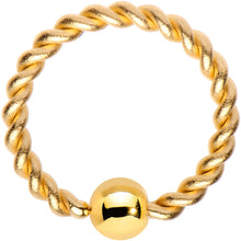 Load image into Gallery viewer, 16G 5/16 Gold Tone IP Seriously Twisted BCR Captive Ring
