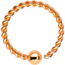 Load image into Gallery viewer, 16G 3/8" Rose Gold Tone IP So Twisted Captive Style Seamless Ring
