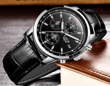 Load image into Gallery viewer, Men's  Waterproof Watch With Chronometers Date Display And Fluorescent Pointers Excellent Look Perfect Gift
