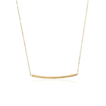 Load image into Gallery viewer, 14k Yellow Gold Thin Textured Bar Necklace
