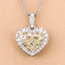 将图片加载到图库查看器，IGI Certified 4.51 Carat Genuine Light Yellow Diamond Center and 0.45cttw White Diamond 18K White Gold Pendant (4.96cttw)
