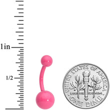 将图片加载到图库查看器，Pink Glow In The Dark Effect Belly Ring
