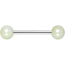Load image into Gallery viewer, Baby Blue Pearlescent Acrylic Ball End Barbell Tongue Ring
