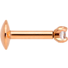 Load image into Gallery viewer, Body Candy Rose Gold Titanium Steel Clear 2mm Accent Internally Threaded Labret Monroe 16G 1/4
