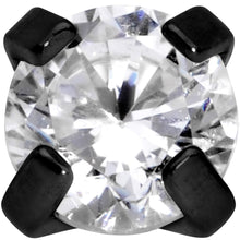 将图片加载到图库查看器，1/4 Clear 3mm Gem Black IP Internally Threaded Labret Monroe Tragus
