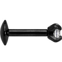 将图片加载到图库查看器，1/4 Clear 3mm Gem Black IP Internally Threaded Labret Monroe Tragus
