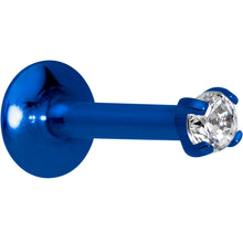 将图片加载到图库查看器，5/16 Clear 2mm Gem Blue IP Internally Threaded Labret Monroe Tragus
