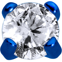 将图片加载到图库查看器，5/16 Clear 2mm Gem Blue IP Internally Threaded Labret Monroe Tragus
