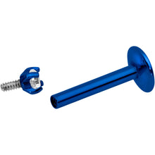 将图片加载到图库查看器，5/16 Clear 2mm Gem Blue IP Internally Threaded Labret Monroe Tragus
