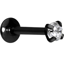 将图片加载到图库查看器，5/16 Clear 2mm Gem Black IP Internally Threaded Labret Monroe Tragus
