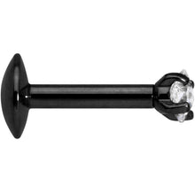 将图片加载到图库查看器，1/4 Clear Square CZ Black PVD Internally Threaded Labret Monroe
