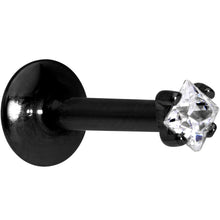 Load image into Gallery viewer, 5/16 Clear Square CZ Black PVD Internally Threaded Labret Monroe
