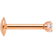 Load image into Gallery viewer, 5/16 Clear Square CZ Rose Gold PVD Internally Threaded Labret Monroe
