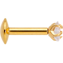 Load image into Gallery viewer, 1/4 Clear Star CZ Gem Gold PVD Internally Threaded Labret Monroe
