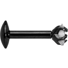 将图片加载到图库查看器，1/4 Clear Star CZ Gem Black PVD Internally Threaded Labret Monroe
