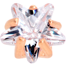 Load image into Gallery viewer, 5/16 Clear Star CZ Gem Rose Gold PVD Internally Threaded Labret Monroe
