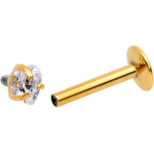 Load image into Gallery viewer, 5/16 Clear Heart CZ Gold PVD Internally Threaded Labret Monroe
