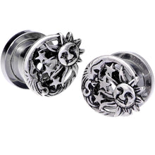 Load image into Gallery viewer, Cosmic Sun and Moon Screw Fit Tunnel Plug Set 6mm to 25mm
