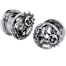 Load image into Gallery viewer, Cosmic Sun and Moon Screw Fit Tunnel Plug Set 6mm to 25mm
