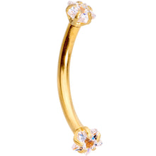 将图片加载到图库查看器，3/8 Clear Gem Anodized Curved Eyebrow Ring Set of 3
