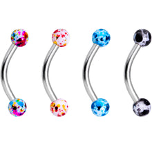 Load image into Gallery viewer, 5/16 Color Splash Curved Eyebrow Ring Set of 4
