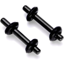 将图片加载到图库查看器，Black Anodized Titanium Micro Straight Plug Set 14G to 8G
