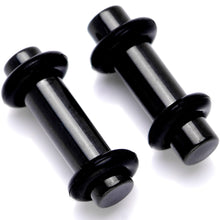 将图片加载到图库查看器，Black Anodized Titanium Micro Straight Plug Set 14G to 8G
