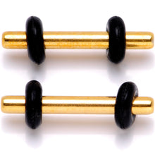 Load image into Gallery viewer, Gold Tone Anodized Titanium Micro Straight Plug Set 14G to 8G

