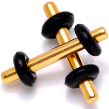 Load image into Gallery viewer, Gold Tone Anodized Titanium Micro Straight Plug Set 14G to 8G
