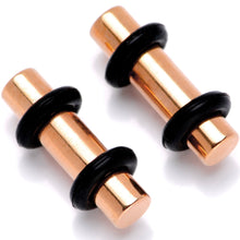 将图片加载到图库查看器，8G Rose Gold Tone Anodized Titanium Micro Straight Plug Set

