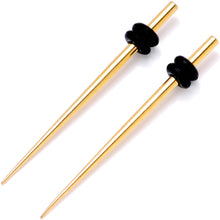 Load image into Gallery viewer, Gold Tone Anodized Titanium Micro Taper Straight Plug Set 14G to 8G
