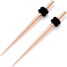 Load image into Gallery viewer, Rose Gold Tone Anodized Titanium Micro Taper Straight Plug Set 14G to 8G
