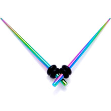 将图片加载到图库查看器，Rainbow Anodized Titanium Micro Taper Straight Plug Set 14G to 10G
