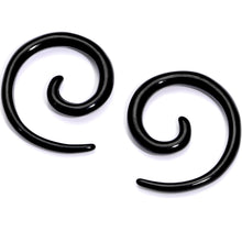 Load image into Gallery viewer, Black Anodized Titanium Micro Spiral Taper Set 12G to 6G
