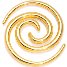 Load image into Gallery viewer, Gold Tone Anodized Titanium Micro Spiral Taper Set 12G ot 6G
