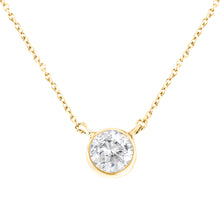Load image into Gallery viewer, .925 Sterling Silver 1/2 Cttw Diamond Bezel 18" Pendant Necklace (I-J Color, I2-I3 Clarity)
