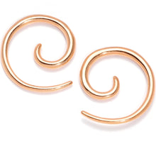 Load image into Gallery viewer, Rose Gold Tone Anodized Titanium Micro Spiral Taper Set 12G to 8G
