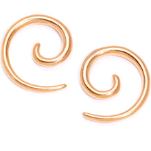 Load image into Gallery viewer, Rose Gold Tone Anodized Titanium Micro Spiral Taper Set 12G to 8G
