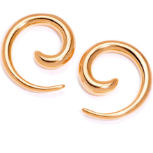 Load image into Gallery viewer, Rose Gold Tone Anodized Titanium Micro Spiral Taper Set 12G to 8G
