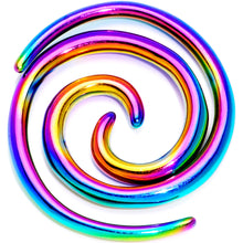 Load image into Gallery viewer, Rainbow Anodized Titanium Micro Spiral Taper Set 12G to 8G
