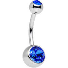 Load image into Gallery viewer, Blue Gem Sea Treasures Belly Ring Set of 4

