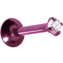 将图片加载到图库查看器，16G 5/16 Purple Titanium Internally Threaded Gem Labret Monroe
