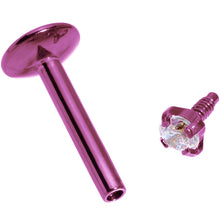 将图片加载到图库查看器，16G 5/16 Purple Titanium Internally Threaded Gem Labret Monroe
