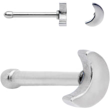 Load image into Gallery viewer, 1/4 White Faux Opal Double Crescent Moon Nose Bone 6 Pack Set
