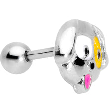 Load image into Gallery viewer, 16G 1/4 Orange White Perfect Pooch Dog Tragus Cartilage Earring
