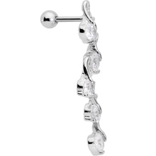 Load image into Gallery viewer, 1/4 Clear Gem Butterfly Cascade Tragus Cartilage Earring
