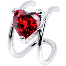 Load image into Gallery viewer, Red Gem Royal Heart Ear Cuff
